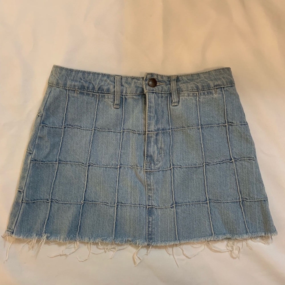 Light Wash Denim/Jean Mini Skirt